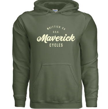 Maverick Logo Hoodie Green - Casual cycling apparel