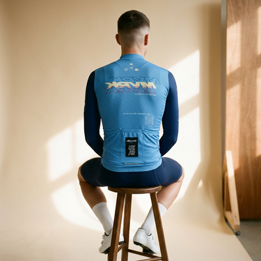 AeroCOOL Long Sleeve Jersey Blue Men - Prizm - Premium long sleeve cycling jersey - image 4